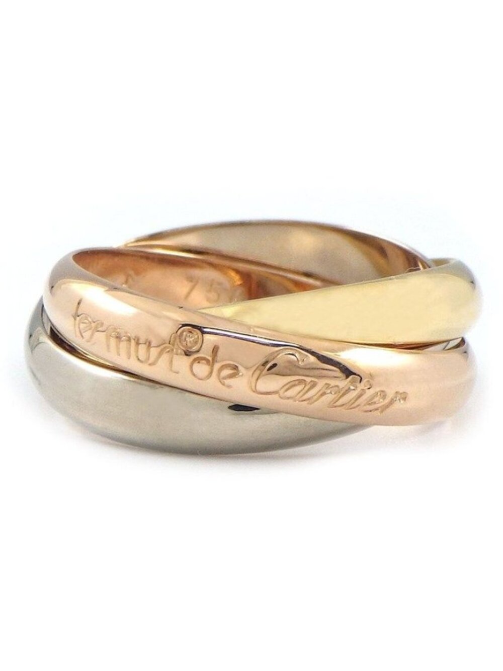 Cartier Ring Trinity Three Color 18K Pink Gold White Yellow